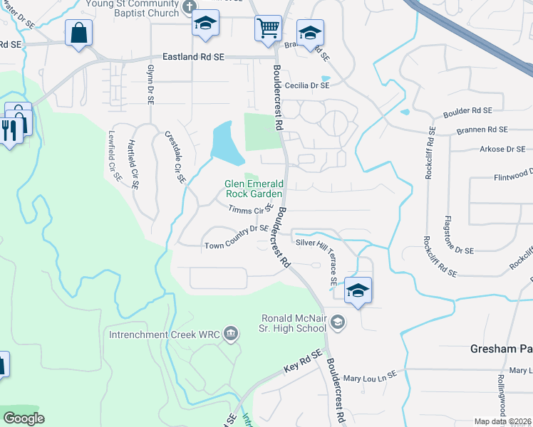 map of restaurants, bars, coffee shops, grocery stores, and more near 1479 Timms Circle Southeast in Atlanta