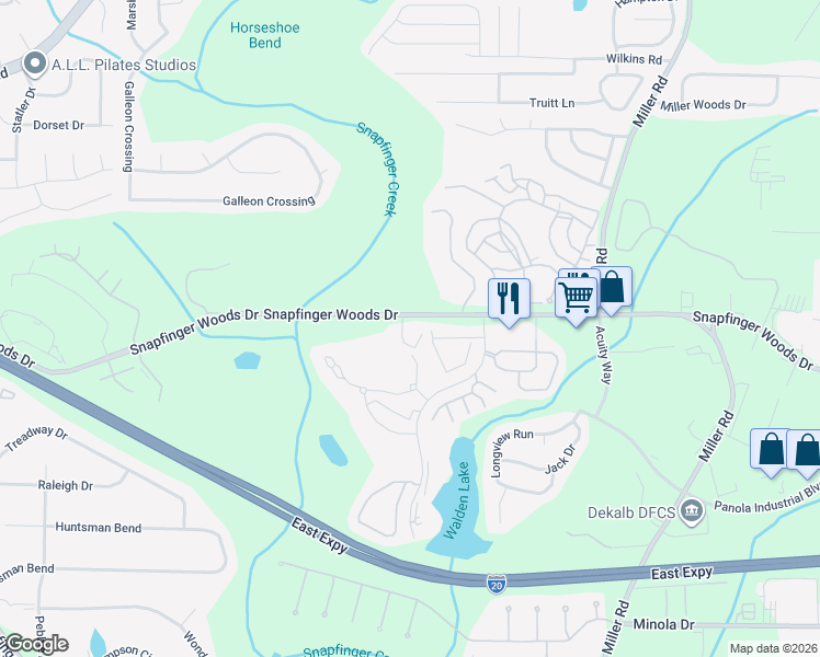 map of restaurants, bars, coffee shops, grocery stores, and more near 3 Quail Run in Decatur