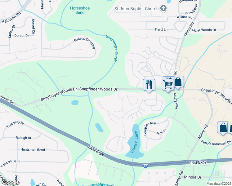 map of restaurants, bars, coffee shops, grocery stores, and more near 14 Quail Run in Decatur