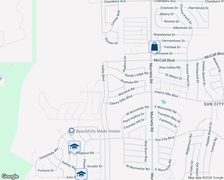 map of restaurants, bars, coffee shops, grocery stores, and more near in Menifee