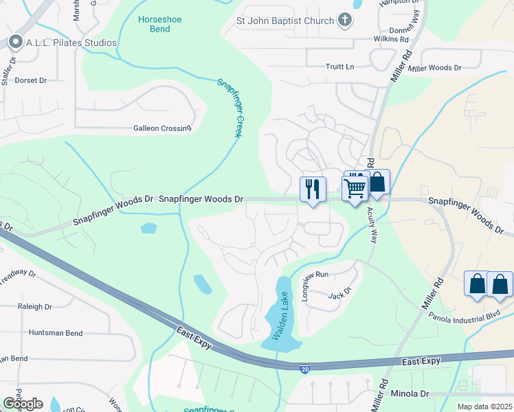 map of restaurants, bars, coffee shops, grocery stores, and more near 3 Quail Run in Decatur