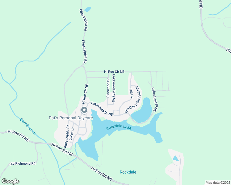 map of restaurants, bars, coffee shops, grocery stores, and more near Lakewood Way Northeast in Rockdale County