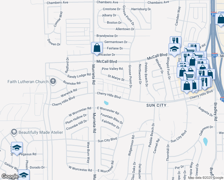 map of restaurants, bars, coffee shops, grocery stores, and more near 28372 Paseo Grande Drive in Menifee