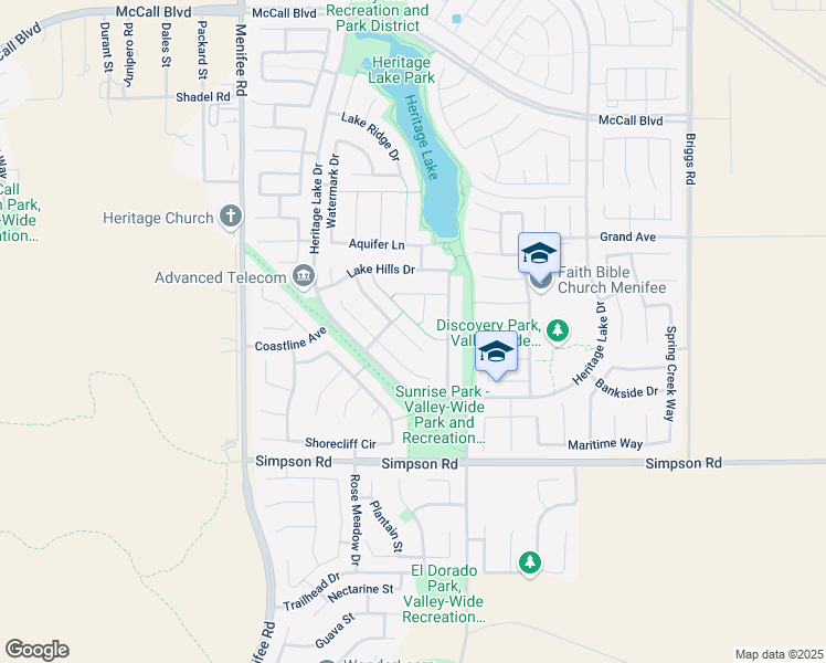 map of restaurants, bars, coffee shops, grocery stores, and more near 28278 Lookout Point Lane in Menifee