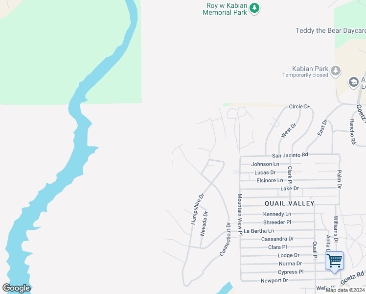 map of restaurants, bars, coffee shops, grocery stores, and more near Montana Street in Menifee