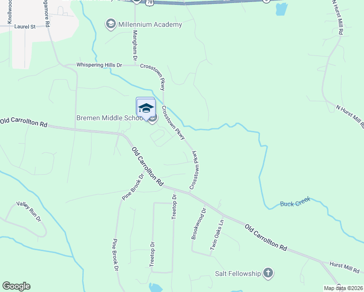 map of restaurants, bars, coffee shops, grocery stores, and more near 370 Springwater Way in Bremen