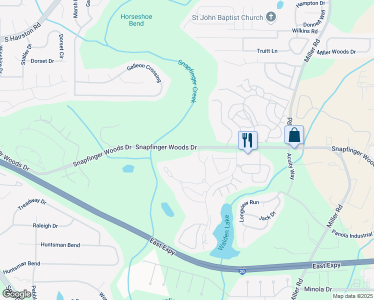 map of restaurants, bars, coffee shops, grocery stores, and more near 14 Quail Run in Decatur