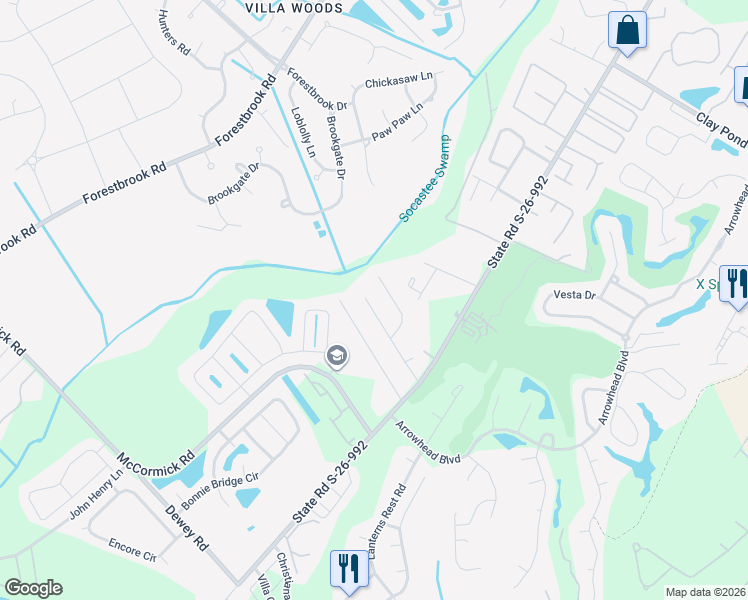 map of restaurants, bars, coffee shops, grocery stores, and more near 3607 Cluster Lane in Myrtle Beach