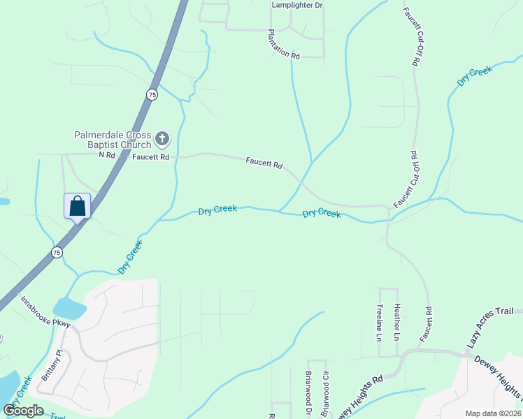 map of restaurants, bars, coffee shops, grocery stores, and more near 5120 Faucett Road in Pinson