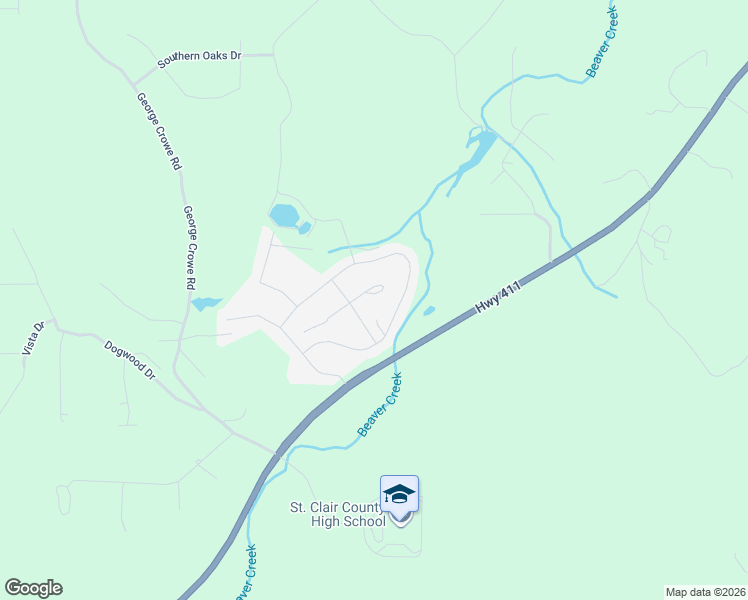 map of restaurants, bars, coffee shops, grocery stores, and more near 370 Farmhouse Lane North in Springville