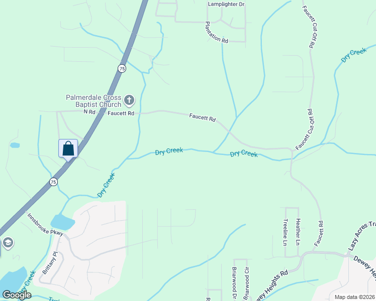 map of restaurants, bars, coffee shops, grocery stores, and more near 5120 Faucett Road in Pinson