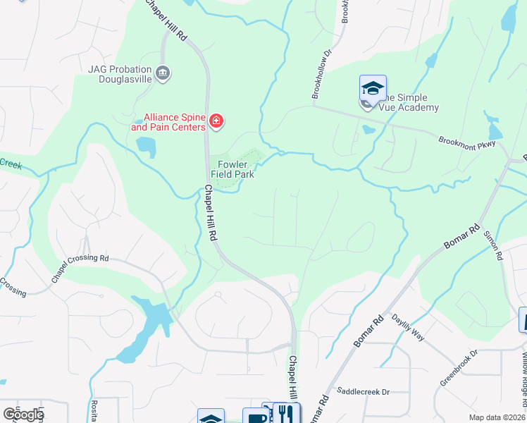 map of restaurants, bars, coffee shops, grocery stores, and more near 4352 Warmstone Path in Douglasville