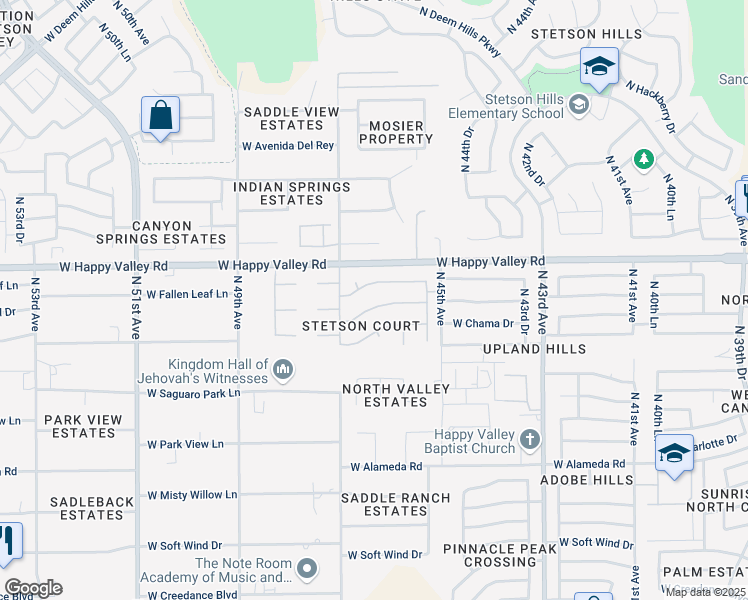 map of restaurants, bars, coffee shops, grocery stores, and more near 4629 West Fallen Leaf Lane in Glendale