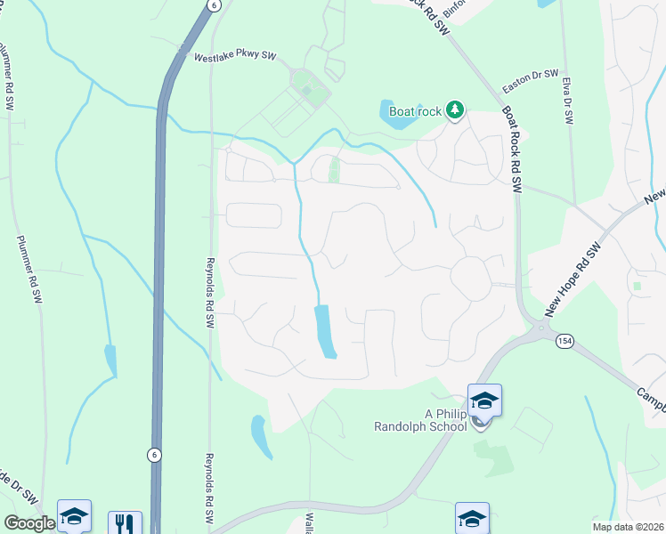 map of restaurants, bars, coffee shops, grocery stores, and more near 725 Maycraft Knoll in Atlanta