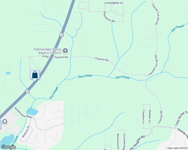 map of restaurants, bars, coffee shops, grocery stores, and more near 5120 Faucett Road in Pinson