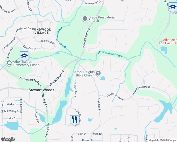 map of restaurants, bars, coffee shops, grocery stores, and more near 5139 Calgary Drive in Douglasville