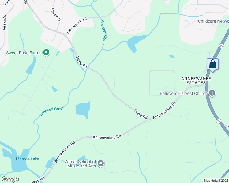 map of restaurants, bars, coffee shops, grocery stores, and more near 3080 Autumn Woods Court in Douglasville