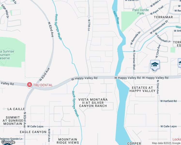 map of restaurants, bars, coffee shops, grocery stores, and more near 7710 West Artemisa Avenue in Peoria