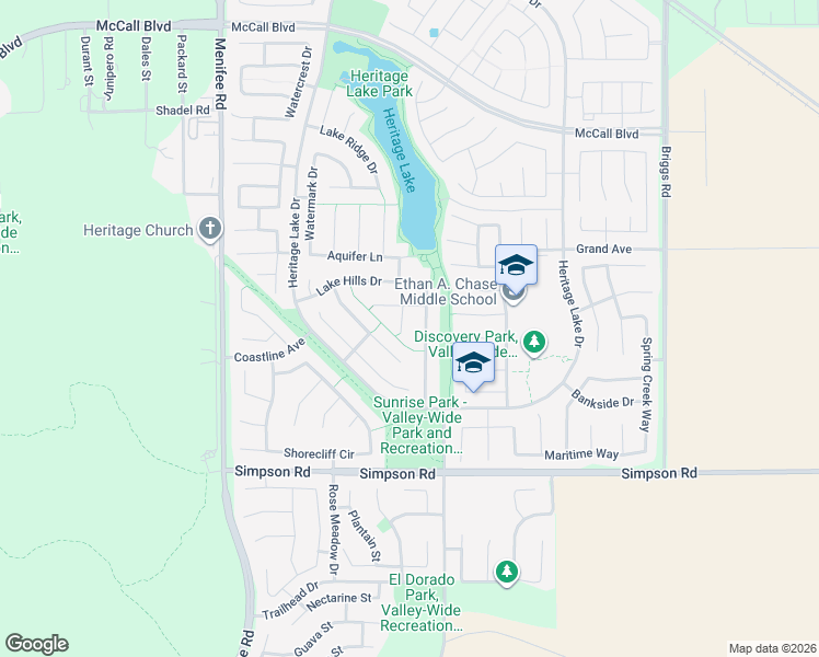 map of restaurants, bars, coffee shops, grocery stores, and more near 28200 Horizon Court in Menifee