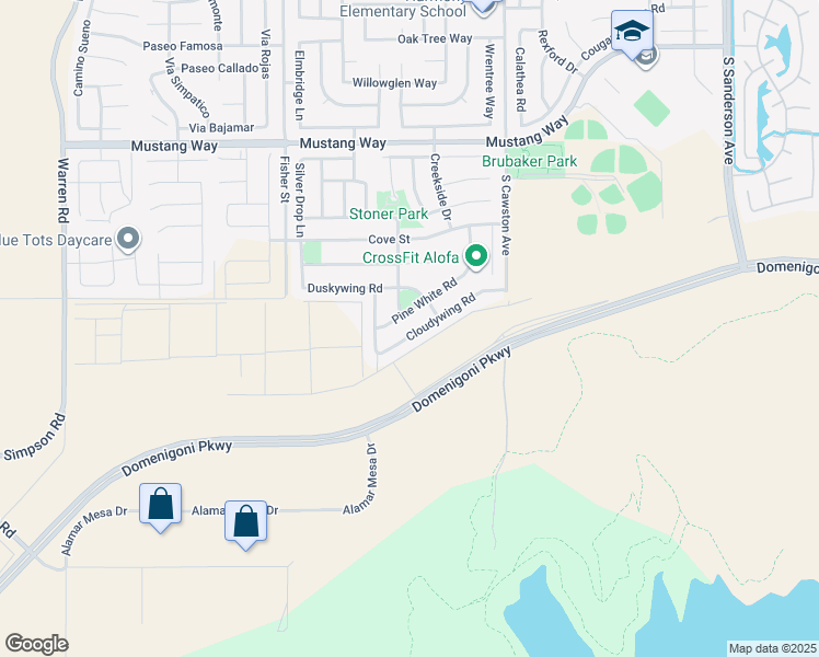 map of restaurants, bars, coffee shops, grocery stores, and more near 4460 Cloudywing Road in Hemet