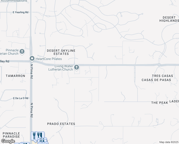 map of restaurants, bars, coffee shops, grocery stores, and more near 9333 East Happy Valley Road in Scottsdale