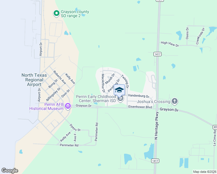 map of restaurants, bars, coffee shops, grocery stores, and more near 63 Mundt Drive in Denison