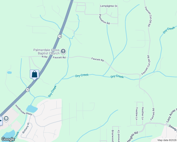 map of restaurants, bars, coffee shops, grocery stores, and more near 5003-5093 Faucett Road in Pinson