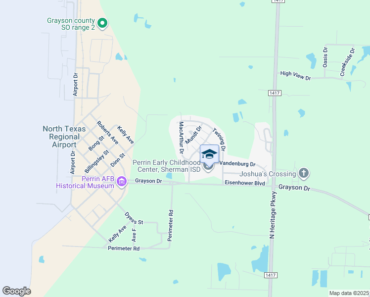 map of restaurants, bars, coffee shops, grocery stores, and more near 25 Macarthur Drive in Denison
