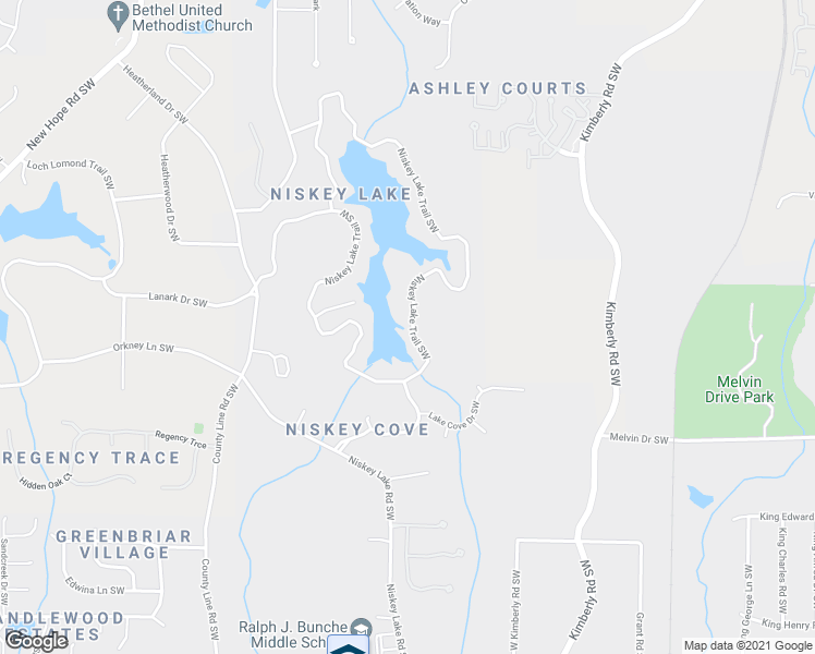 map of restaurants, bars, coffee shops, grocery stores, and more near 1876 Niskey Lake Trail Southwest in Atlanta