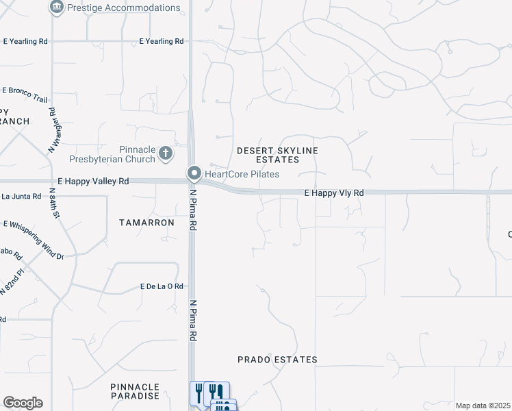 map of restaurants, bars, coffee shops, grocery stores, and more near 24950 North 90th Way in Scottsdale