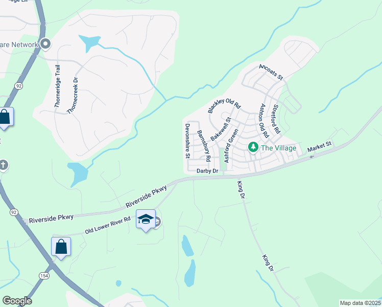 map of restaurants, bars, coffee shops, grocery stores, and more near 9988 Devonshire Street in Douglasville