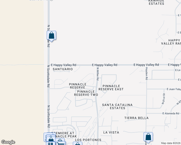 map of restaurants, bars, coffee shops, grocery stores, and more near 7540 East Christmas Cholla Drive in Scottsdale