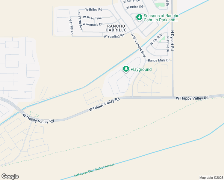 map of restaurants, bars, coffee shops, grocery stores, and more near 25143 North 135th Avenue in Sun City West