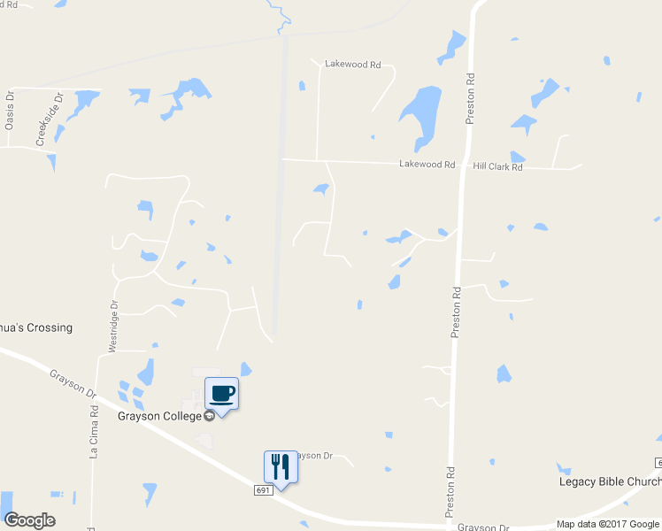 map of restaurants, bars, coffee shops, grocery stores, and more near 266 Mourning Dove Lane in Denison