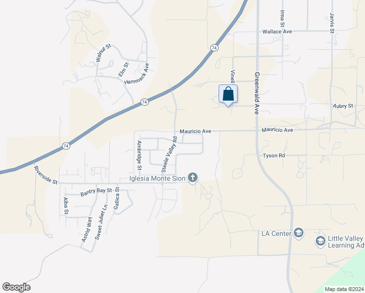 map of restaurants, bars, coffee shops, grocery stores, and more near 53229 Bonica Street in Lake Elsinore
