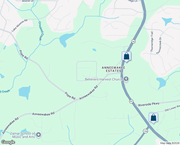 map of restaurants, bars, coffee shops, grocery stores, and more near 3843 Willow Tree Circle in Douglasville