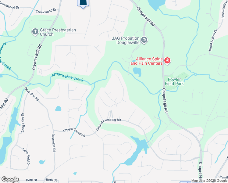 map of restaurants, bars, coffee shops, grocery stores, and more near 3432 Emily Place in Douglasville