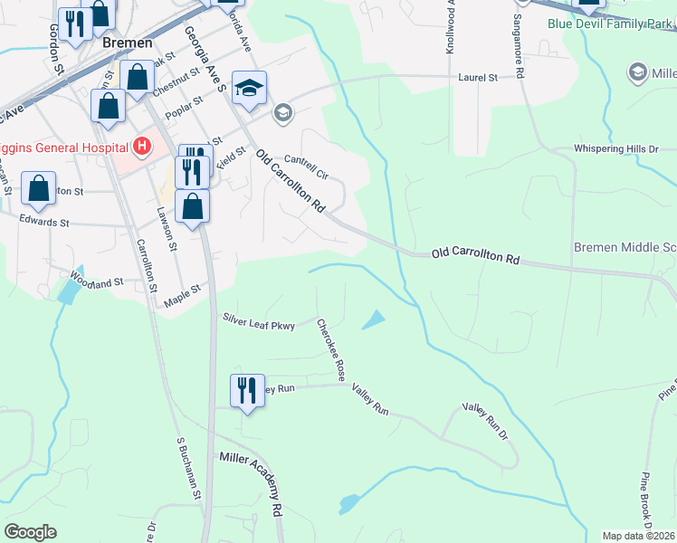map of restaurants, bars, coffee shops, grocery stores, and more near 937 Daylilly Hill in Bremen