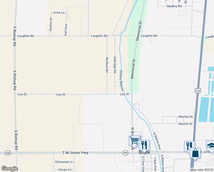map of restaurants, bars, coffee shops, grocery stores, and more near 12 Redbud Road in Boyle