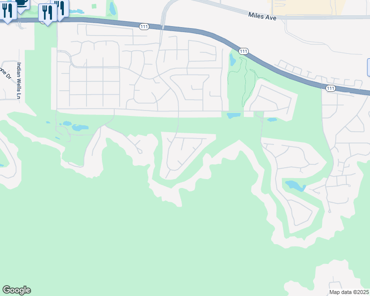 map of restaurants, bars, coffee shops, grocery stores, and more near 46230 Papago Circle in Indian Wells