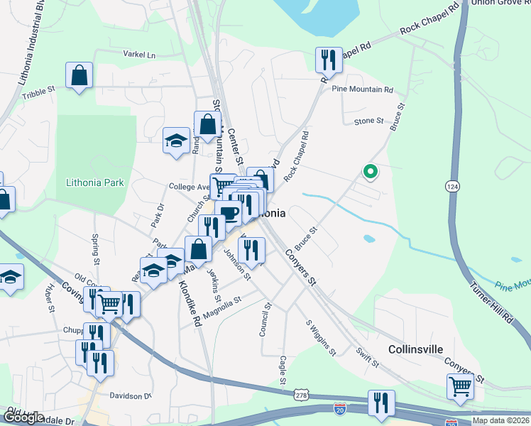 map of restaurants, bars, coffee shops, grocery stores, and more near in Lithonia