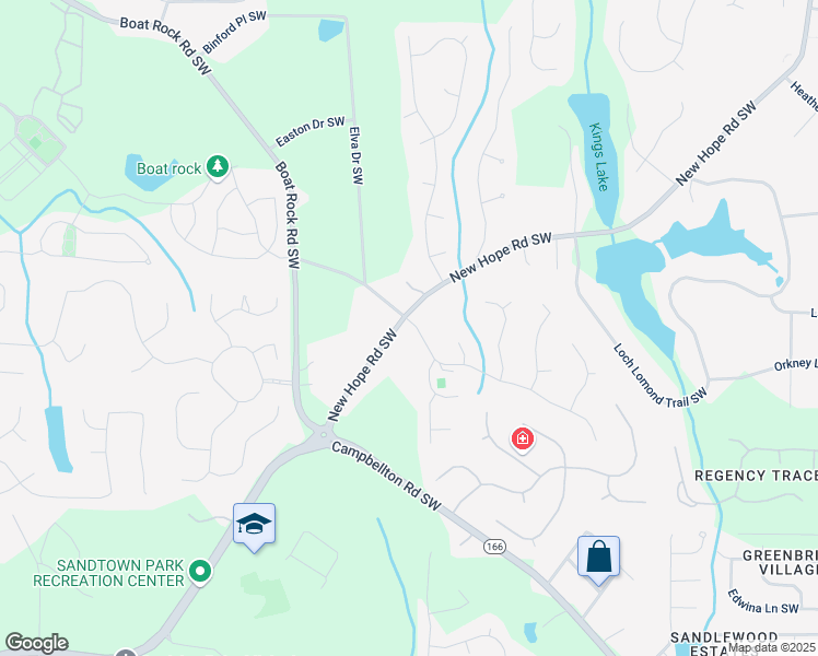map of restaurants, bars, coffee shops, grocery stores, and more near 5110 Montcalm Drive Southwest in Atlanta