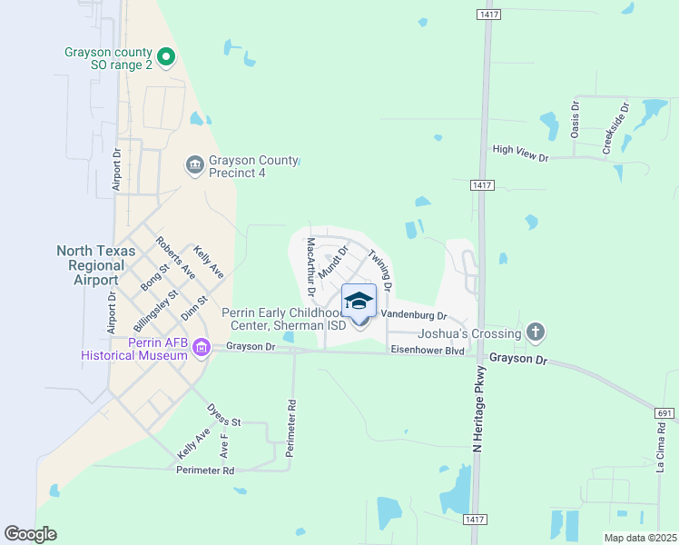 map of restaurants, bars, coffee shops, grocery stores, and more near 63 Mundt Drive in Denison