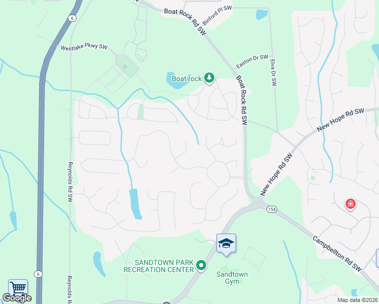 map of restaurants, bars, coffee shops, grocery stores, and more near 735 Parkleigh Court Southwest in Atlanta