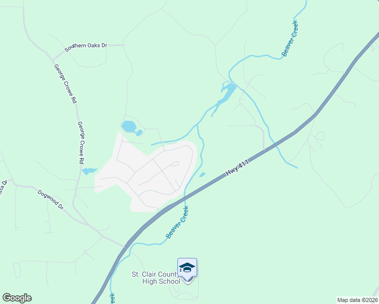 map of restaurants, bars, coffee shops, grocery stores, and more near 665 Clover Circle in Springville