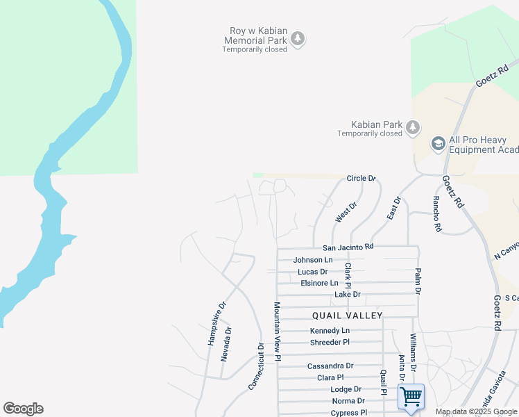 map of restaurants, bars, coffee shops, grocery stores, and more near 28140 Dakota Drive in Menifee