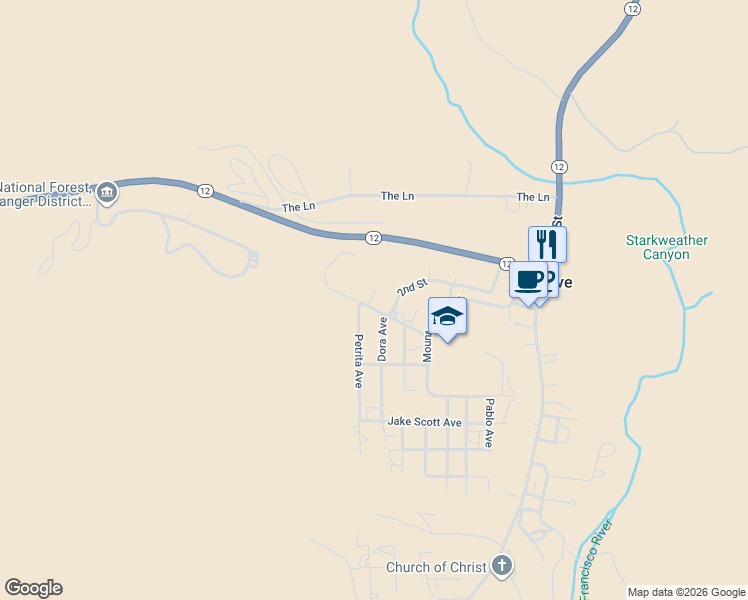 map of restaurants, bars, coffee shops, grocery stores, and more near 4 1st Street in Reserve