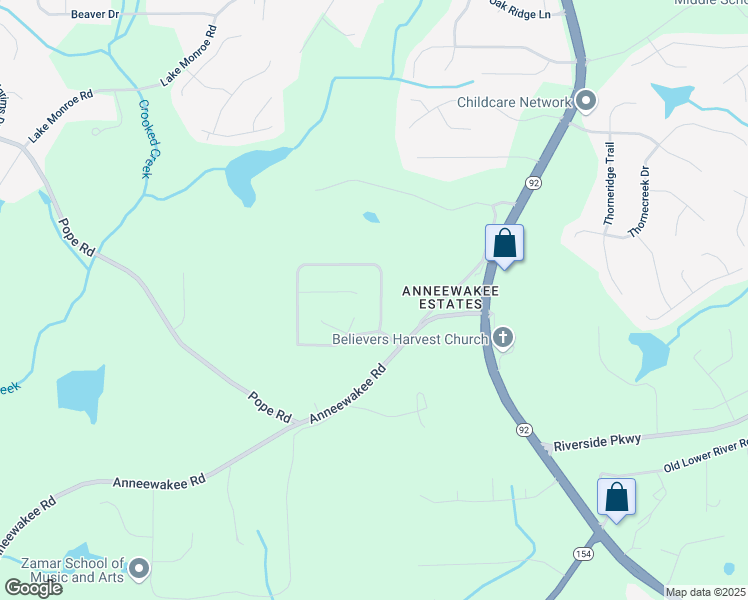 map of restaurants, bars, coffee shops, grocery stores, and more near 3517 Willow Tree Circle in Douglasville