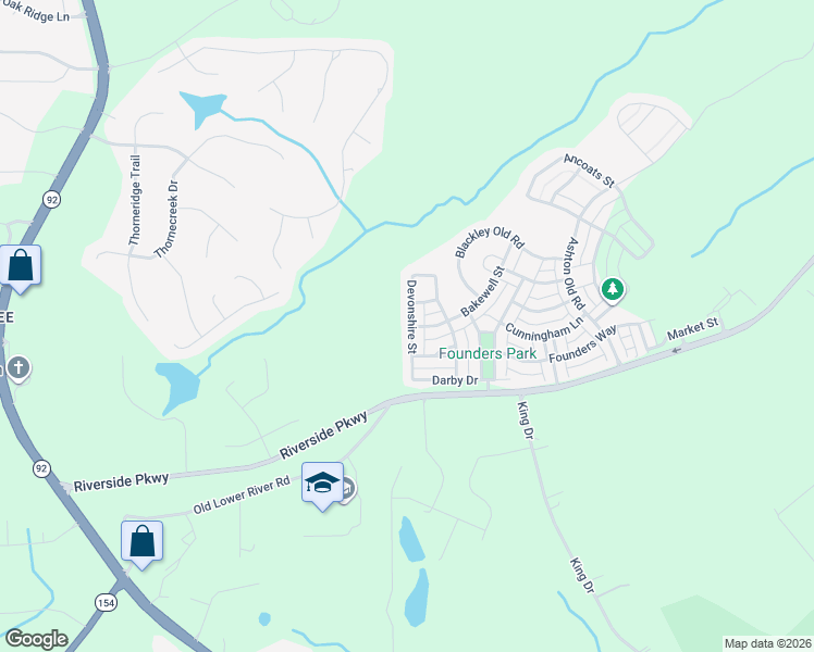 map of restaurants, bars, coffee shops, grocery stores, and more near 9981 Devonshire Street in Douglasville