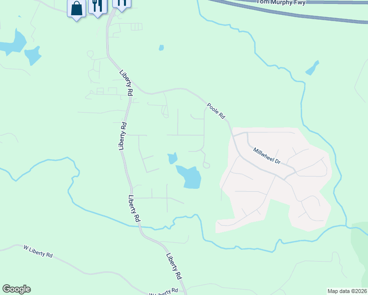 map of restaurants, bars, coffee shops, grocery stores, and more near 3165 Waterplace Cove in Villa Rica